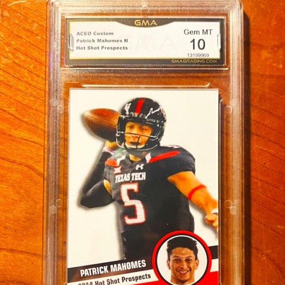 Patrick Mahomes 2014 Hot Prospects Rookie Professionally Graded GMA Gem MINT 10 - Picture 3 of 5